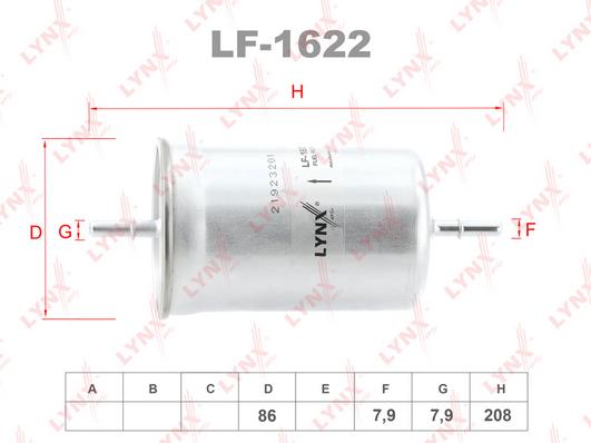 

Фильтр Топливный LYNXauto арт. LF1622