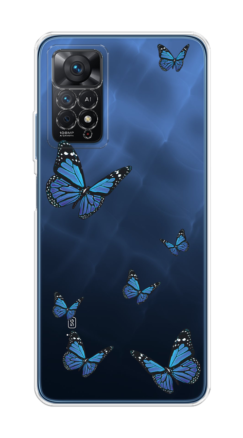 

Чехол на Xiaomi Redmi Note 11 Pro/11 Pro 5G/11E Pro/12 Pro 4G "Blue butterflies", Синий;черный, 315650-1