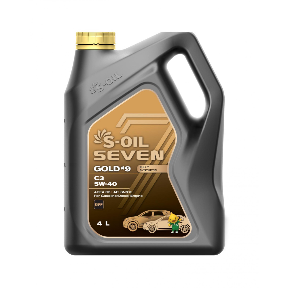 Моторное масло S-OIL синтетическое 7 Gold #9 C3 5w40 4л