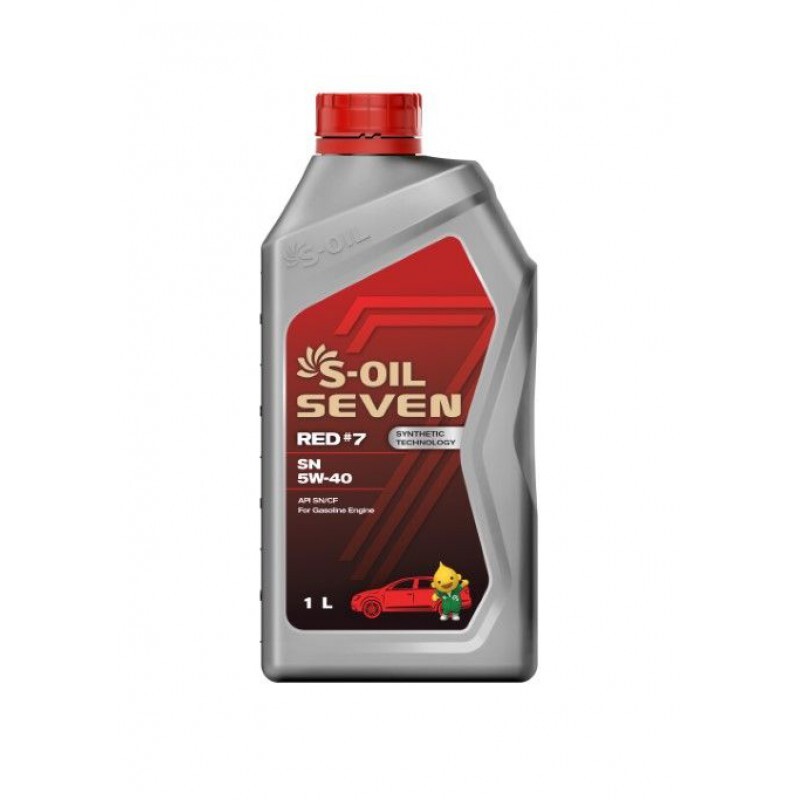 Моторное масло S-OIL синтетическое 7 Red #7 Sn 5w40 1л