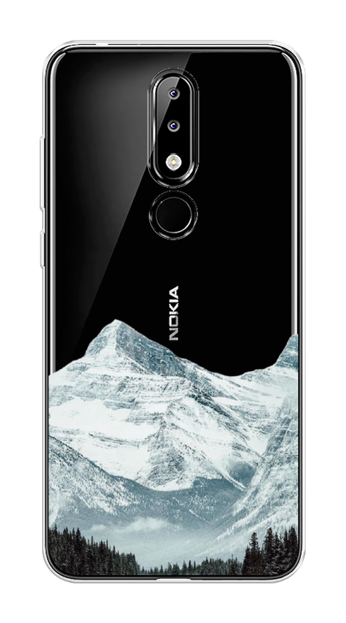 

Чехол на Nokia 5.1 Plus (X5) "Горы арт 1", Белый;зеленый, 121950-2