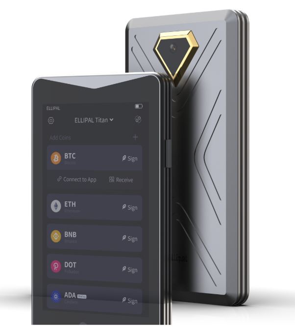 

Аппаратный кошелек Ellipal Titan 2.0 Gold Wallet, Titan 2.0