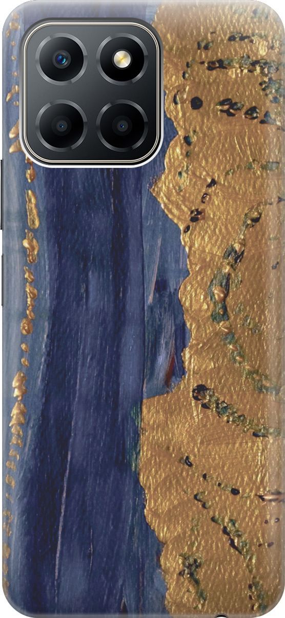 

Чехол на Honor X6/X8 5G "Золотая краска на синем", Золотистый;синий, 158166