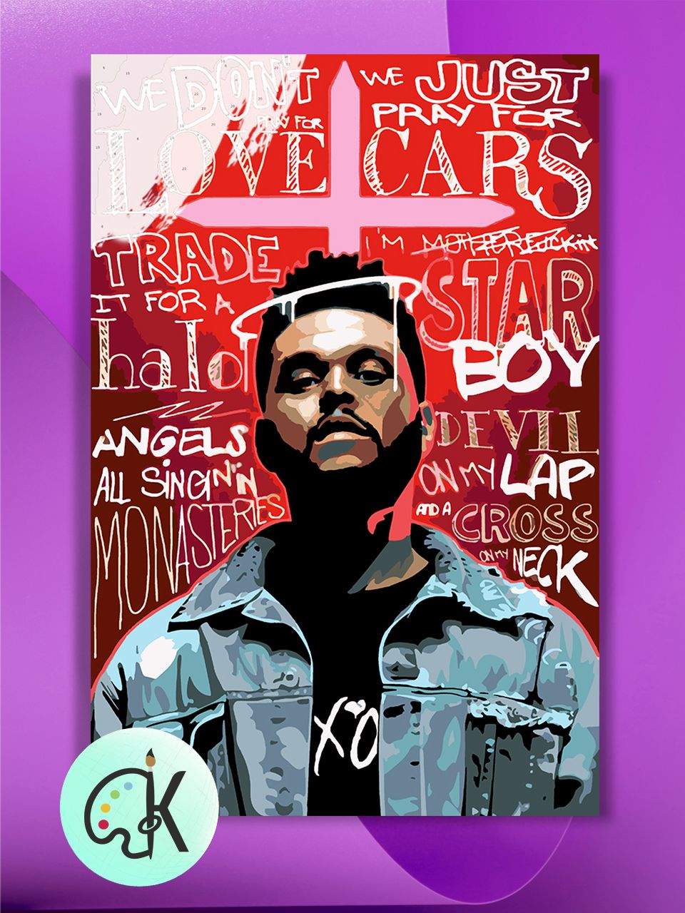 

Картина по номерам на холсте Культура Цвета The Weeknd Art, 40 х 60 см, The Weeknd Art