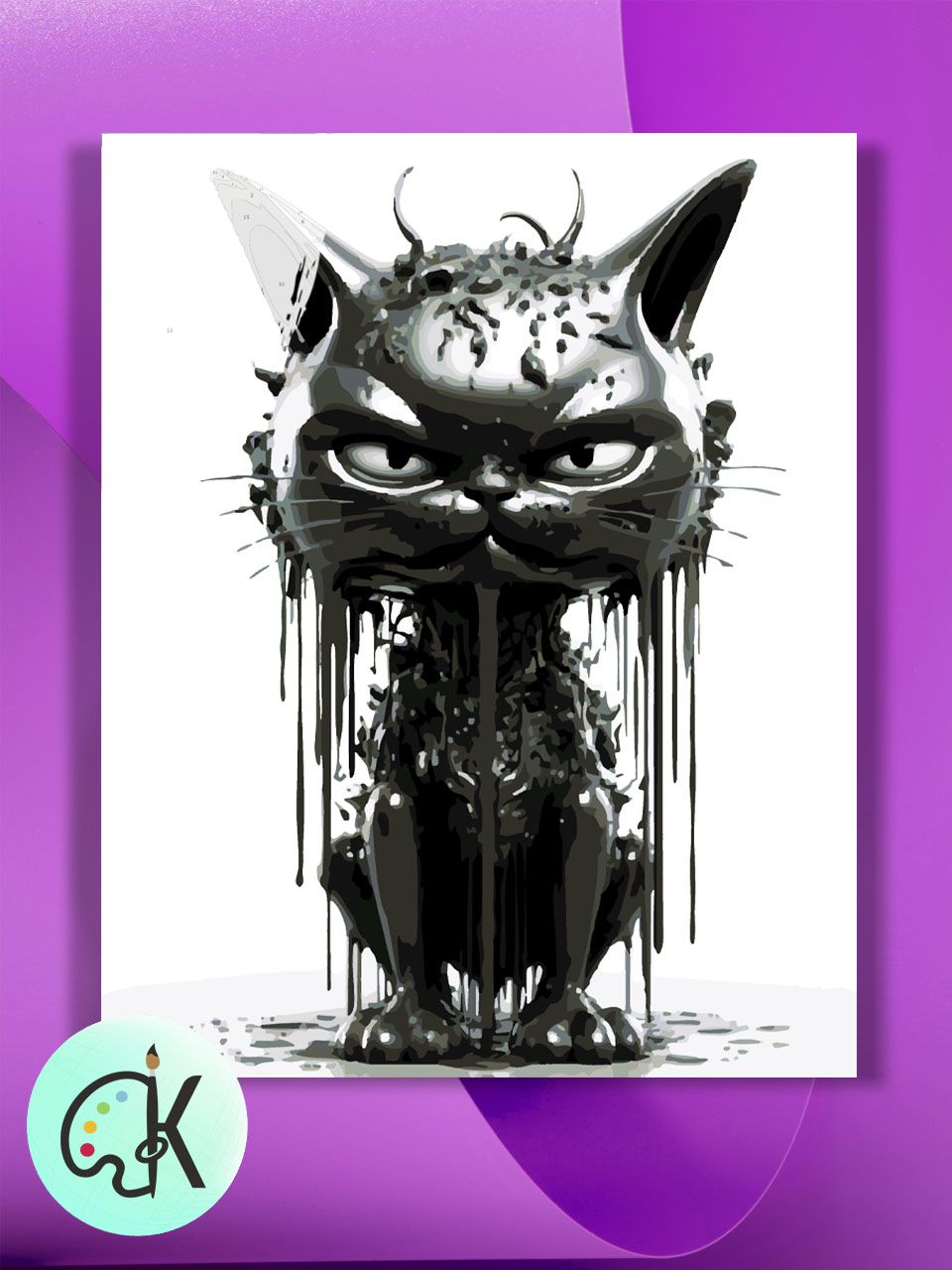 

Картина по номерам на холсте Культура Цвета Metal cat, 30 х 40 см, Metal cat