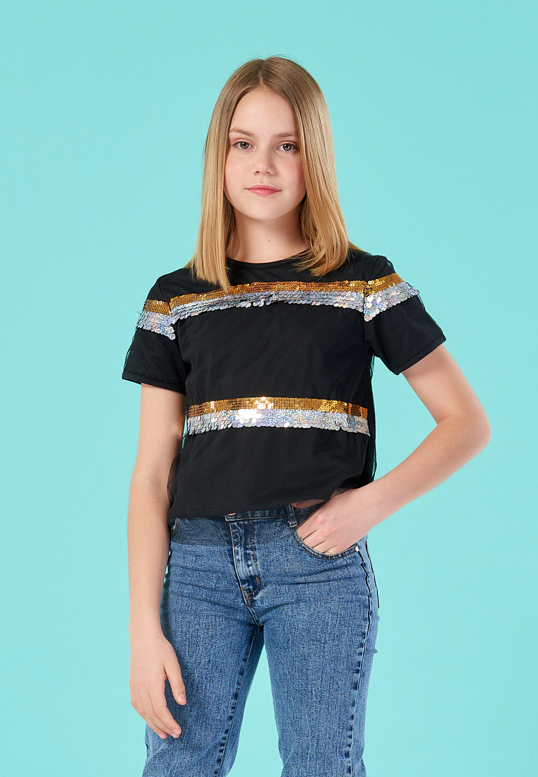 

Блузка детская Max&jessi SS21C181A черный р.134, SS21C181A
