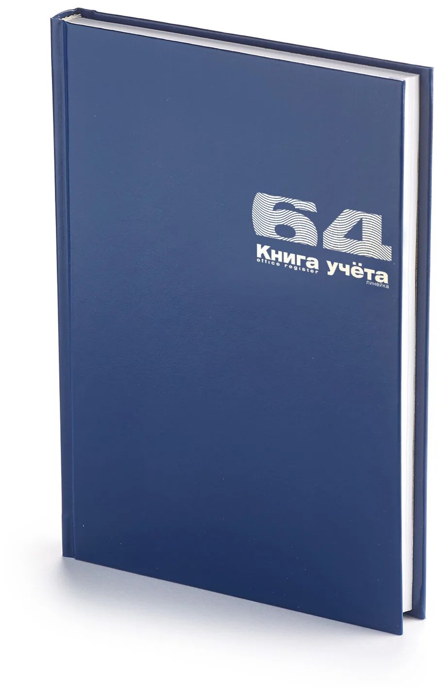 

Книга учета А4 (200 х 290 мм) "БУМВИНИЛ" синий 64 л. Линейка, 7-64-140