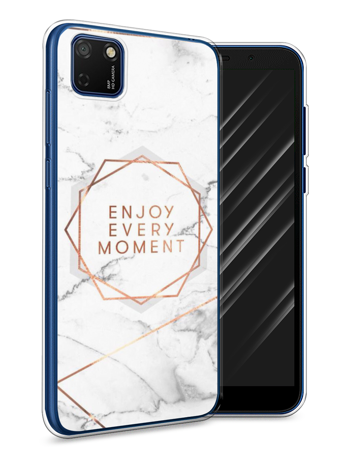 

Чехол Awog на Honor 9S "Enjoy every moment мрамор", Белый;розовый;серый, 6102650-7