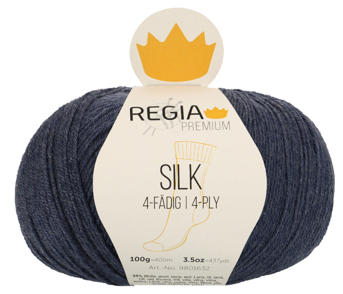 

Пряжа для вязания Regia 9801632 Silk (00053), Синий, Silk
