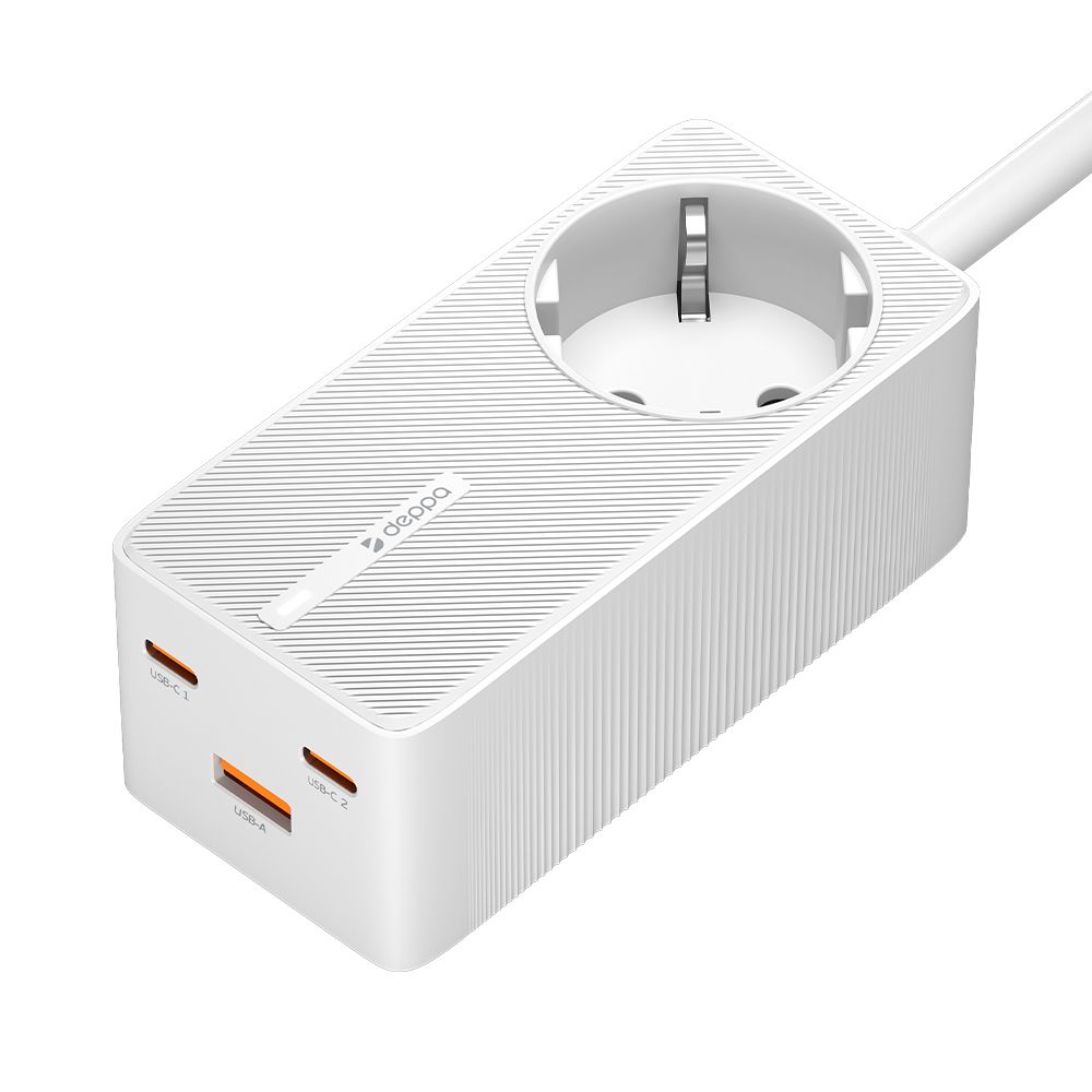 

Сетевое зарядное устройство Deppa 11450 1x USB Type A, 2xUSB Type-C 5 А белый, 11450