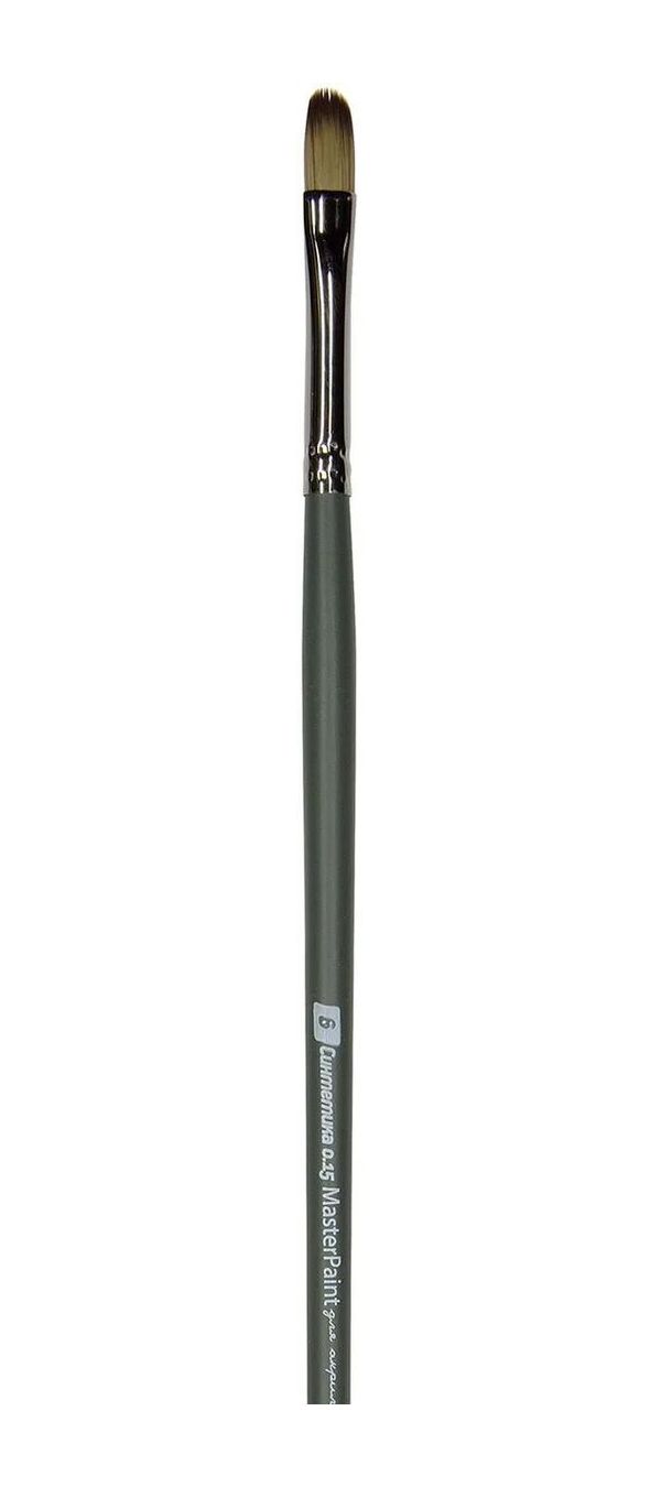 фото Кисть синтетика филберт для акрила, гуаши и масла с длинной ручкой №6 brunovisconti