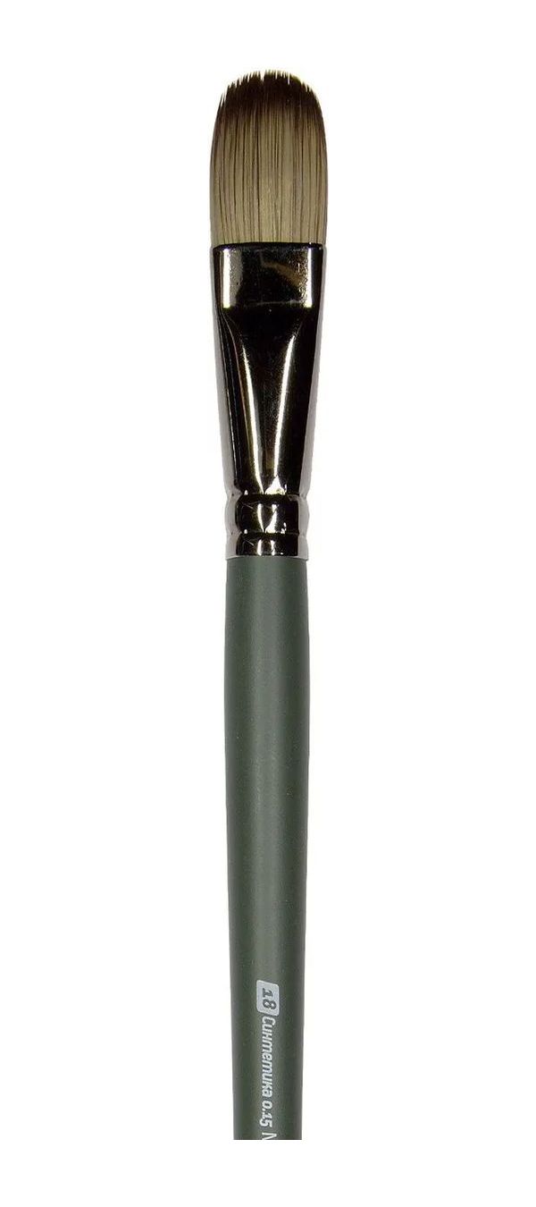фото Кисть синтетика филберт для акрила, гуаши и масла с длинной ручкой №18 brunovisconti