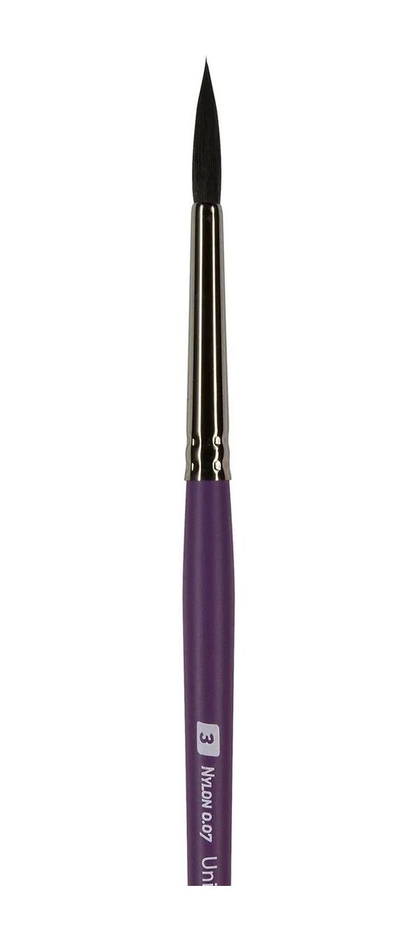 фото Кисть синтетика круглая для акварели и акрила с длинной ручкой №3 brunovisconti