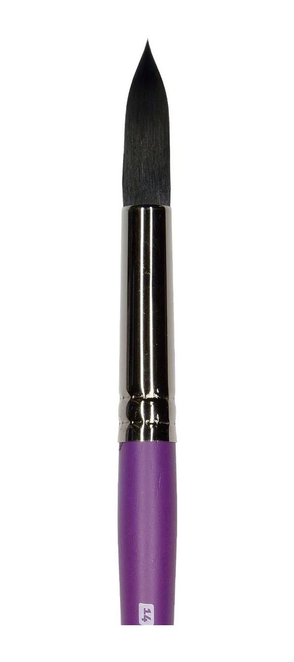 фото Кисть синтетика круглая для акварели и акрила с длинной ручкой №14 brunovisconti