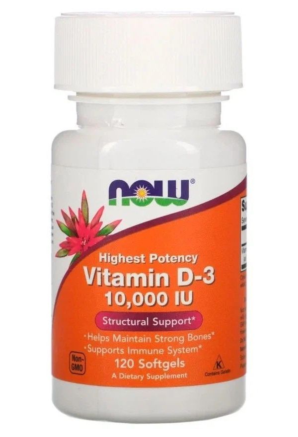 

Now Foods, Vitamin D3 10000 ME, 120 капсул / Витамин Д3, Vitamin D3 10000 IU