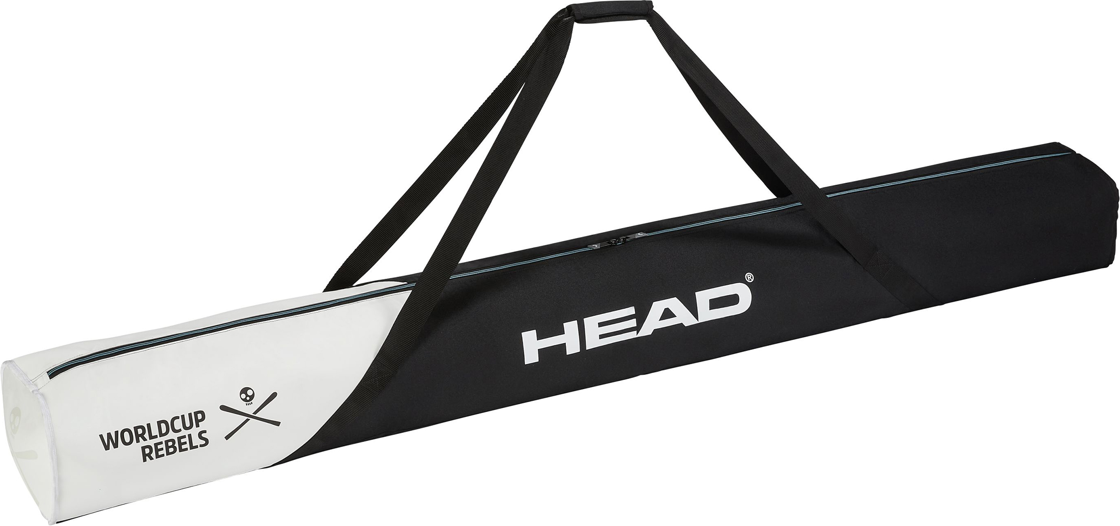 Чехол Head Rebels Single Ski Bag Racing black white speed blue 180, 23/24, Черный
