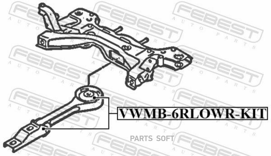 

VWMB-6RLOWR-KIT_р/к подушки двигателя! (мр) подушка+втулка VW Polo 1.5/1.6 TDI 10>