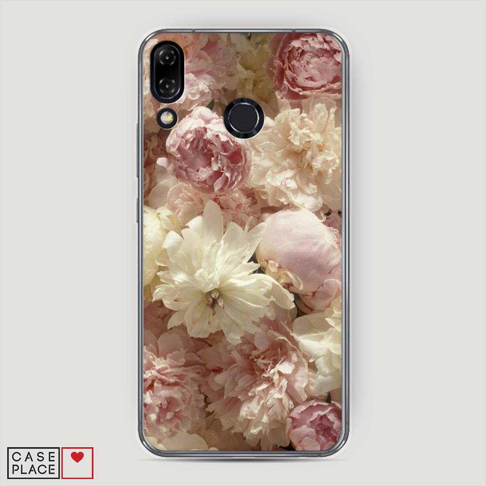 фото Чехол awog "пионы светлые" для asus zenfone 5z zs620kl
