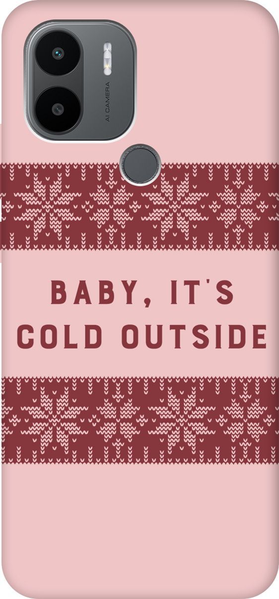 

Чехол на Xiaomi Redmi A1+ "It's Cold" розовый, Розовый;красный, 158159