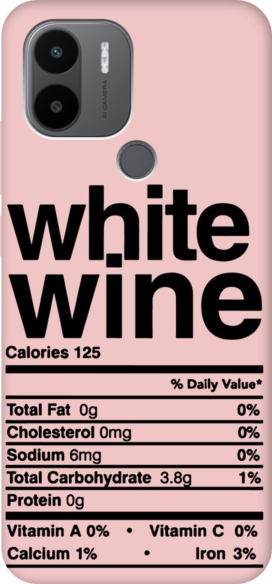 

Чехол на Xiaomi Redmi A1+ "Wine" розовый, Розовый;черный, 158159