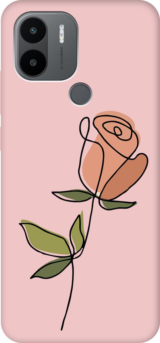 

Чехол на Xiaomi Redmi A1+ "Rose" розовый, Зеленый;розовый, 158159