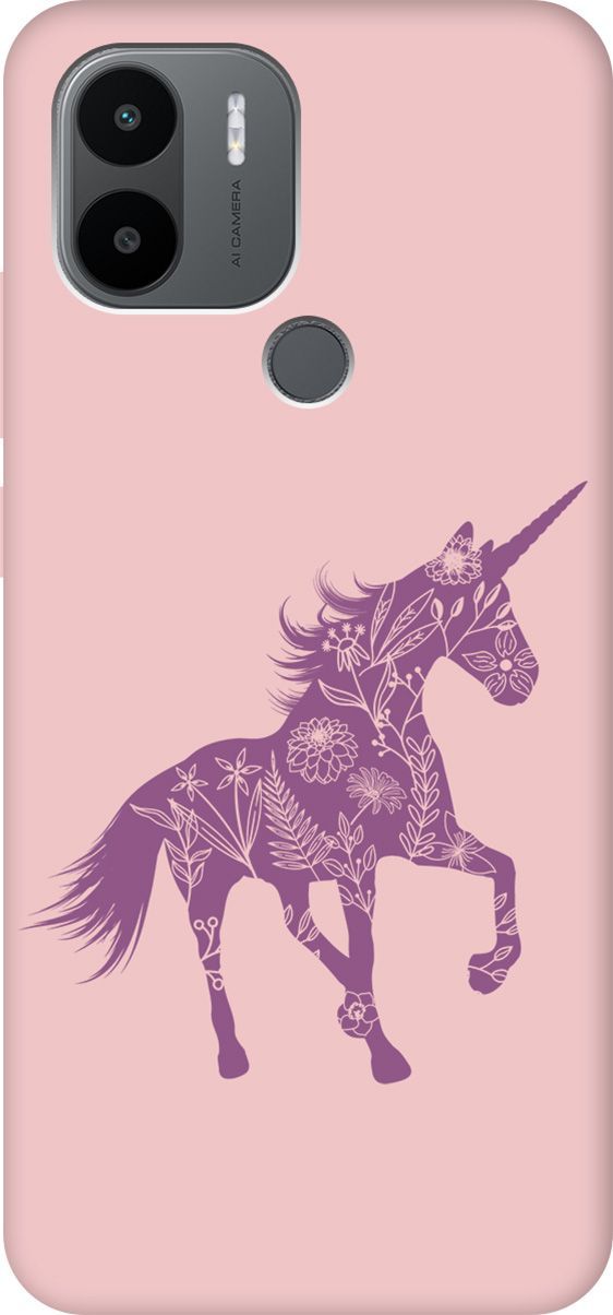 

Чехол на Xiaomi Redmi A1+ "Floral Unicorn" розовый, Розовый;фиолетовый, 158158