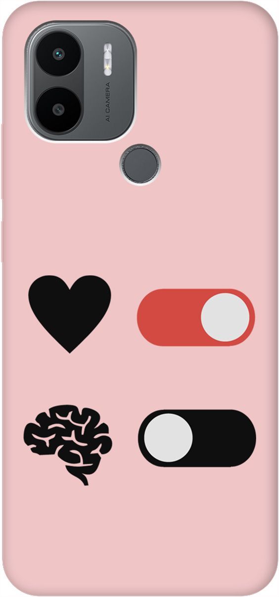 

Чехол на Xiaomi Redmi A1+ "Brain Off" розовый, Розовый;черный, 158158