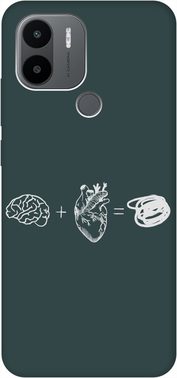 

Чехол на Xiaomi Redmi A1+ с принтом "Brain Plus Heart W" зеленый, Зеленый;белый, 158158