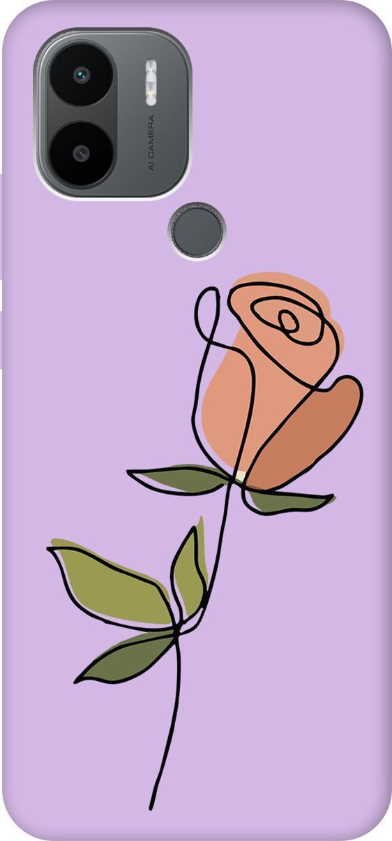 

Чехол на Xiaomi Redmi A1+ "Rose" сиреневый, Фиолетовый;зеленый, 158159