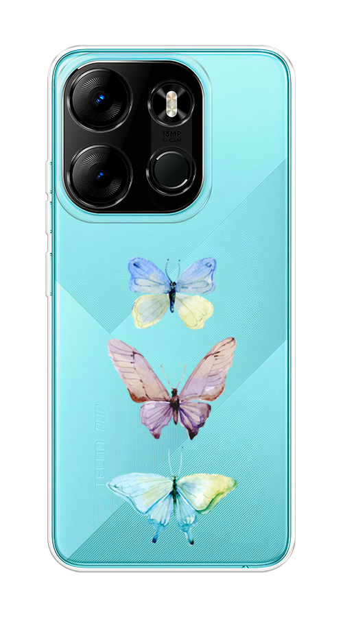

Чехол на Tecno Spark Go 2023/Pop 7 Pro/Infinix Smart 7 "Акварельные бабочки", Бирюзовый;розовый, 303450-1