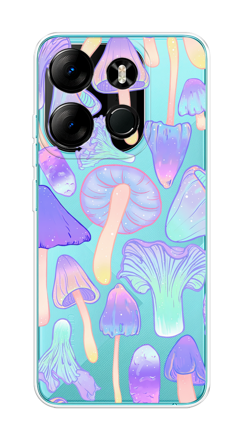 

Чехол на Tecno Spark Go 2023/Pop 7 Pro/Infinix Smart 7 "Пастельные грибы", Фиолетовый;голубой, 303450-1