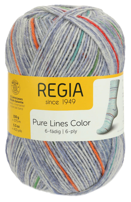 

Пряжа для вязания Regia 9801285 6-fadig (06218), Разноцветный, Regia 6-fadig Color 150g