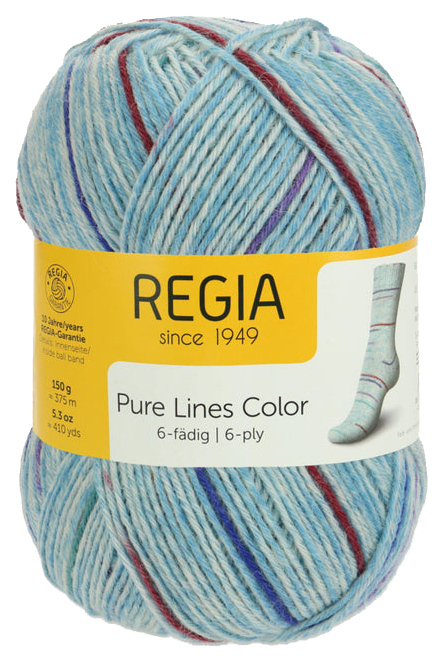 

Пряжа для вязания Regia 9801285 6-fadig (06217), Голубой, Regia 6-fadig Color 150g