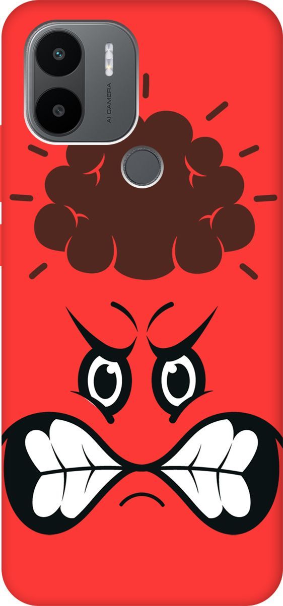 

Чехол на Xiaomi Redmi A1+ "Angry Face" красный, Красный;белый, 158159