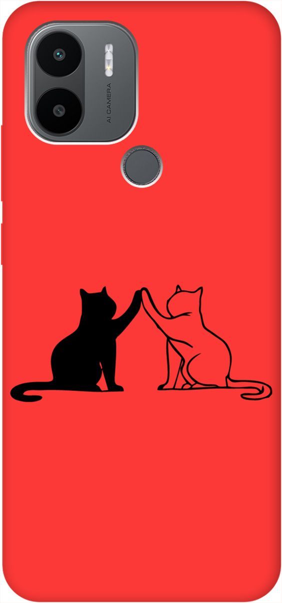 

Чехол на Xiaomi Redmi A1+ "Cats" красный, Красный;черный, 158158