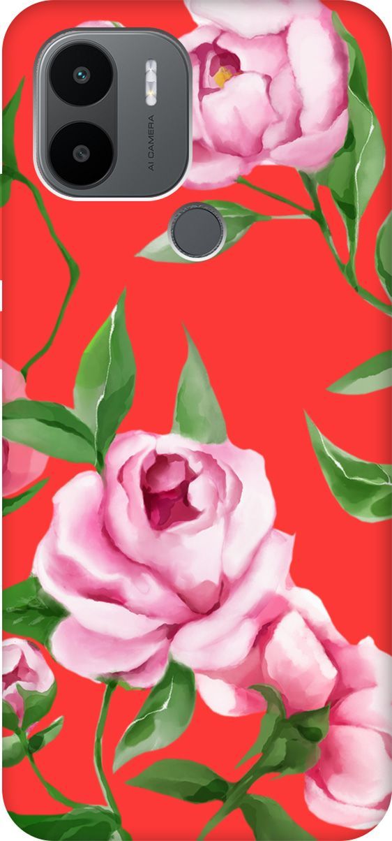 

Чехол на Xiaomi Redmi A1+ "Amazing Peonies" красный, 158158