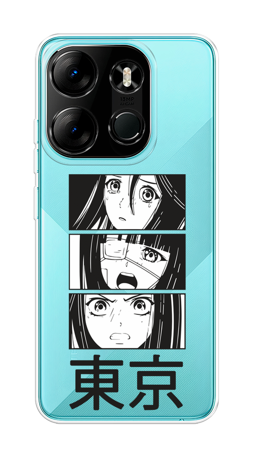 

Чехол на Tecno Spark Go 2023/Pop 7 Pro/Infinix Smart 7 "Tokyo girls", Белый;черный;прозрачный, 303450-1