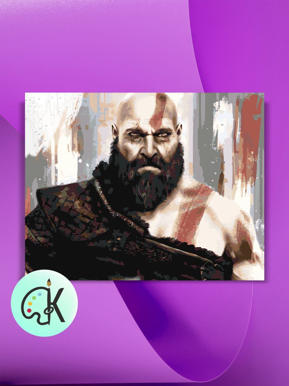 

Картина по номерам на холсте Культура Цвета God of War постер, 40 х 60 см, God of War постер