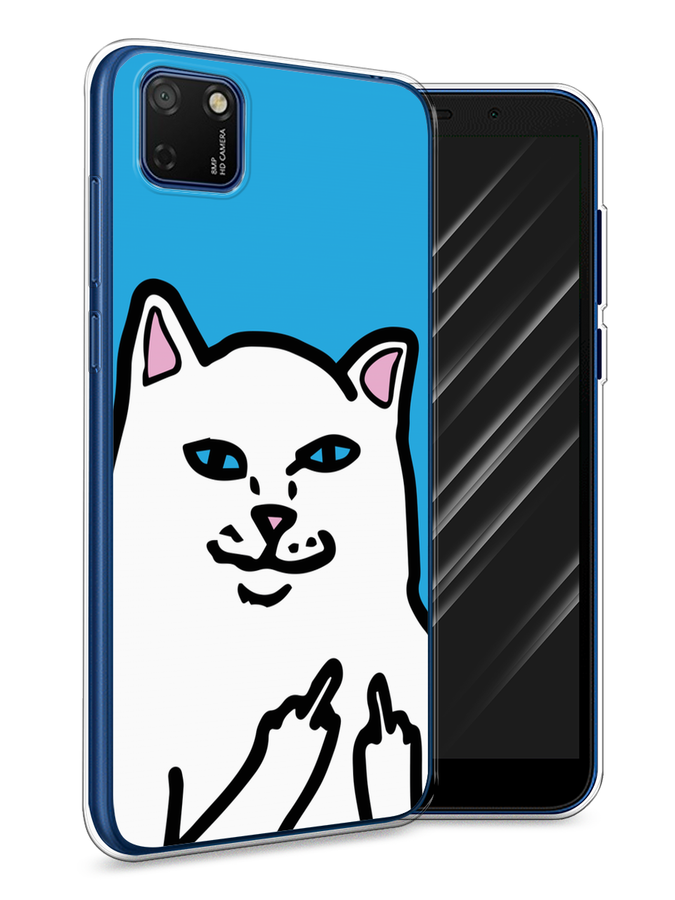 

Чехол Awog на Honor 9S "Кот жесть", Белый;голубой;черный, 6102650-9
