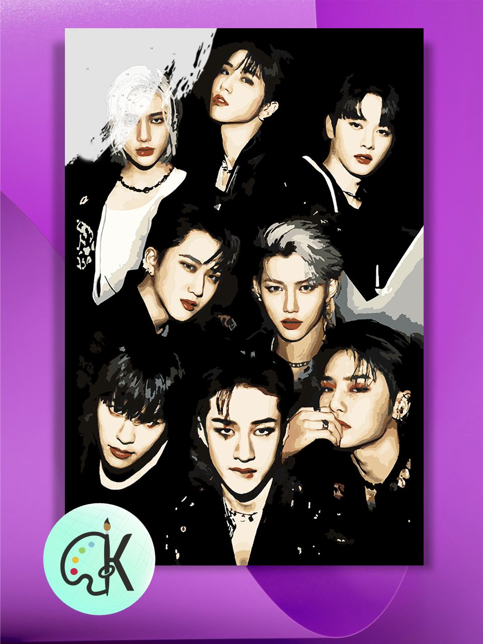 

Картина по номерам на холсте Культура Цвета Skz All Members, 40 х 60 см, Skz All Members
