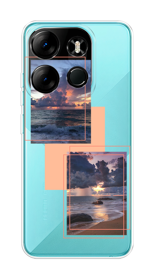 

Чехол на Tecno Spark Go 2023/Pop 7 Pro/Infinix Smart 7 "Sky collage", Розовый;прозрачный;синий, 303450-1