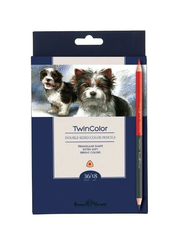 

Карандаши цветные "TWINCOLOR", 36 ЦВ., 18 ШТ., Разноцветные, 30-0081
