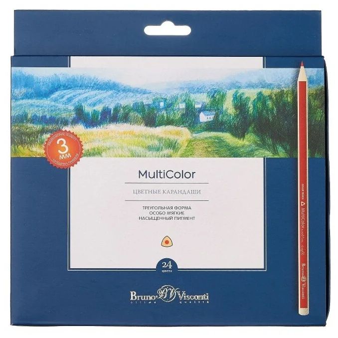 

Карандаши цветные "Multicolor", 24 ЦВ., В КОРОБКЕ-ПЕНАЛЕ, 30-0036