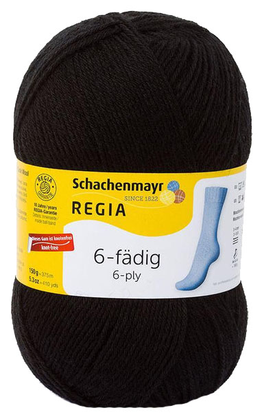 

Пряжа для вязания Regia 9801275 6-fadig (02066), Черный, Regia 6-fadig 150g