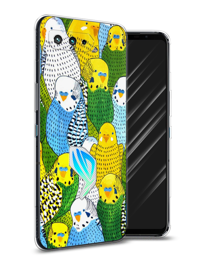 

Чехол Awog на Asus ROG Phone 5 "Попугаи", Желтый;зеленый;голубой, 44250-1