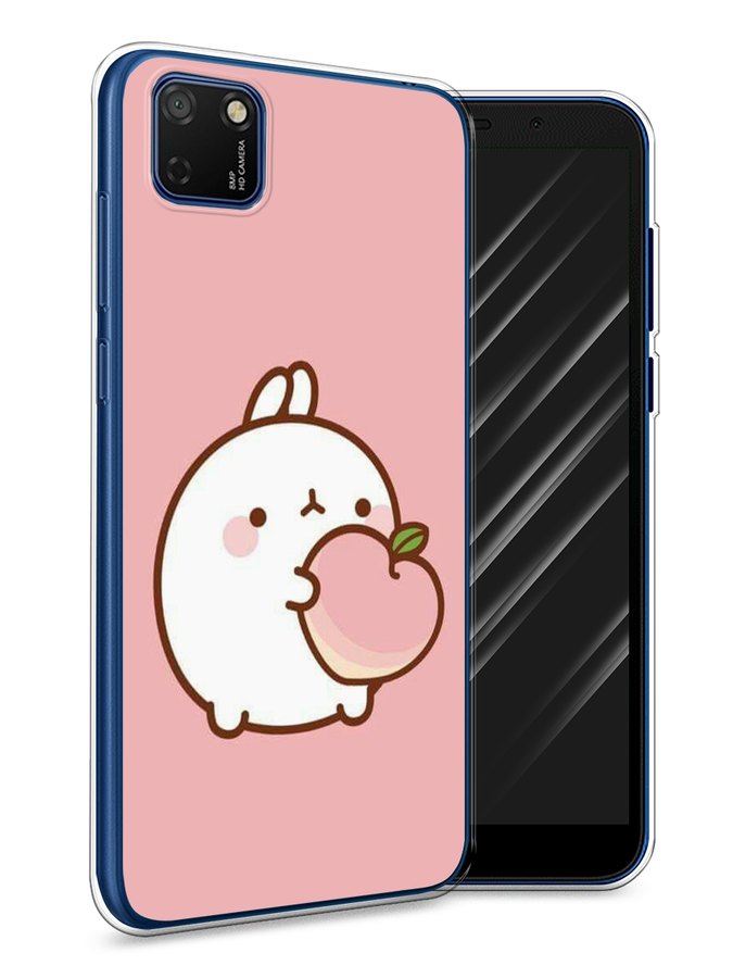 

Чехол Awog на Honor 9S "Кролик с персиком", Розовый;бежевый, 6102650-1