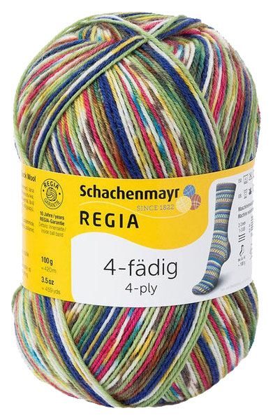 

Пряжа для вязания Regia 9801269 4-fadig (09386, tropikan color), Разноцветный, Regia 4-fadig Color 100g