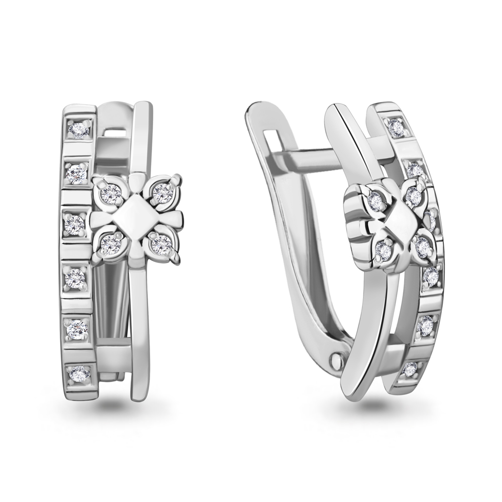

Серьги из серебра с бриллиантом Aquamarine 040233_925_р, 040233_925_р