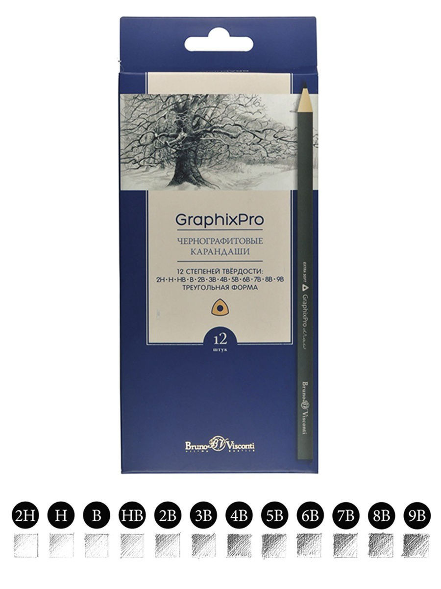 

Карандаш чернографитовый "GraphixPro" HB, 12 штук, 21-0013