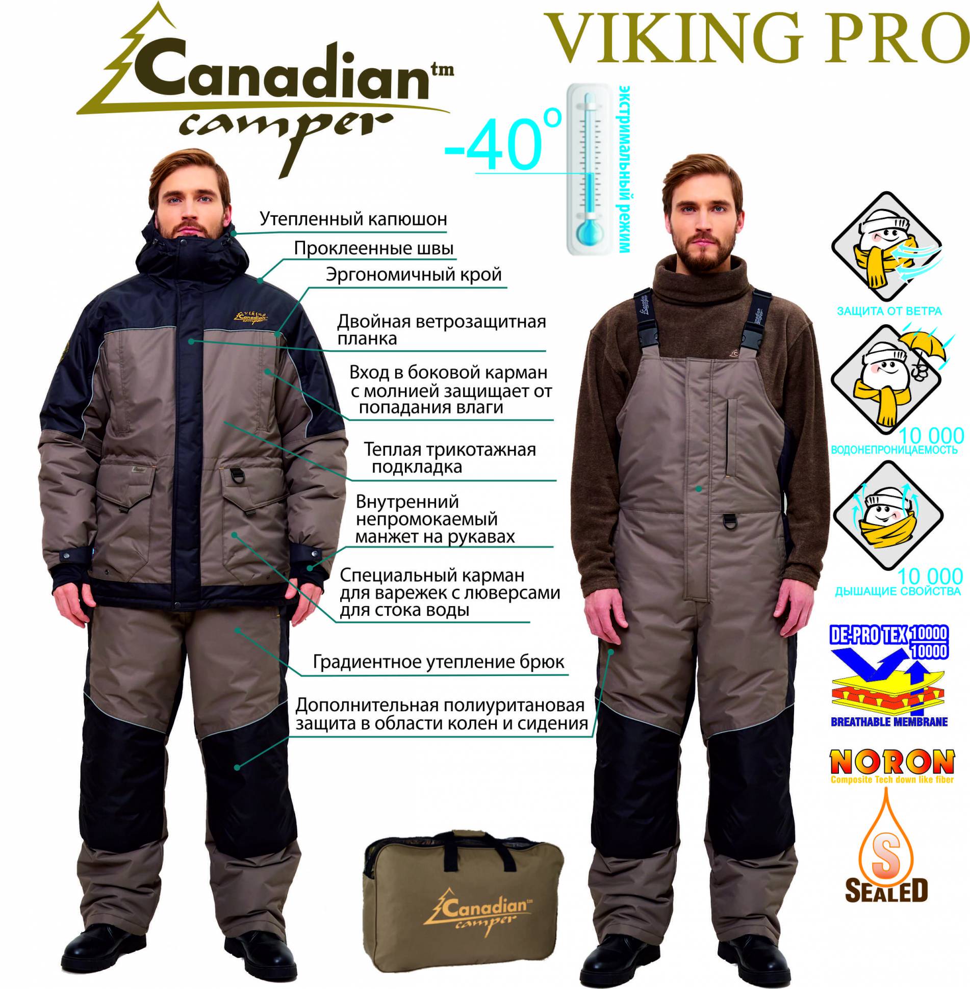 Зимний костюм Canadian Camper Viking Pro 4630049512910 Black- Stone XXXL/58 (182-188)